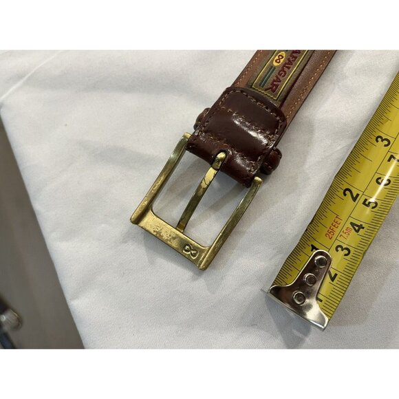 vintage handmade TRAFALGAR Cortina leather belt 38 brown Made USA EUC - Picture 7 of 10